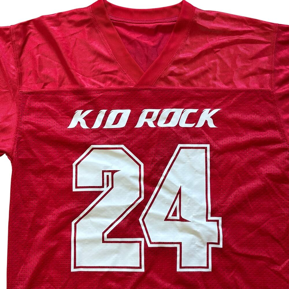 Kid Rock American Badass We the People Tour Football Jersey MAGA 24 Red Medium - Picture 2 of 9